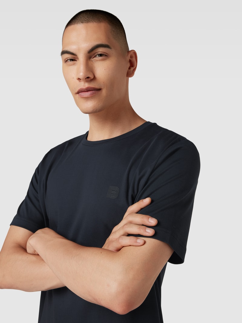 T-Shirt mit Label-Detail Modell 'Tantro' in schwarz