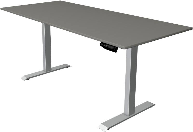 Kerkmann Move 1 Rechteckig Elektronisch Höhenverstellbarer Sitz-Stehschreibtisch Melamin, Stahl Graphit, Silber 1800 x 800 x 1230 mm