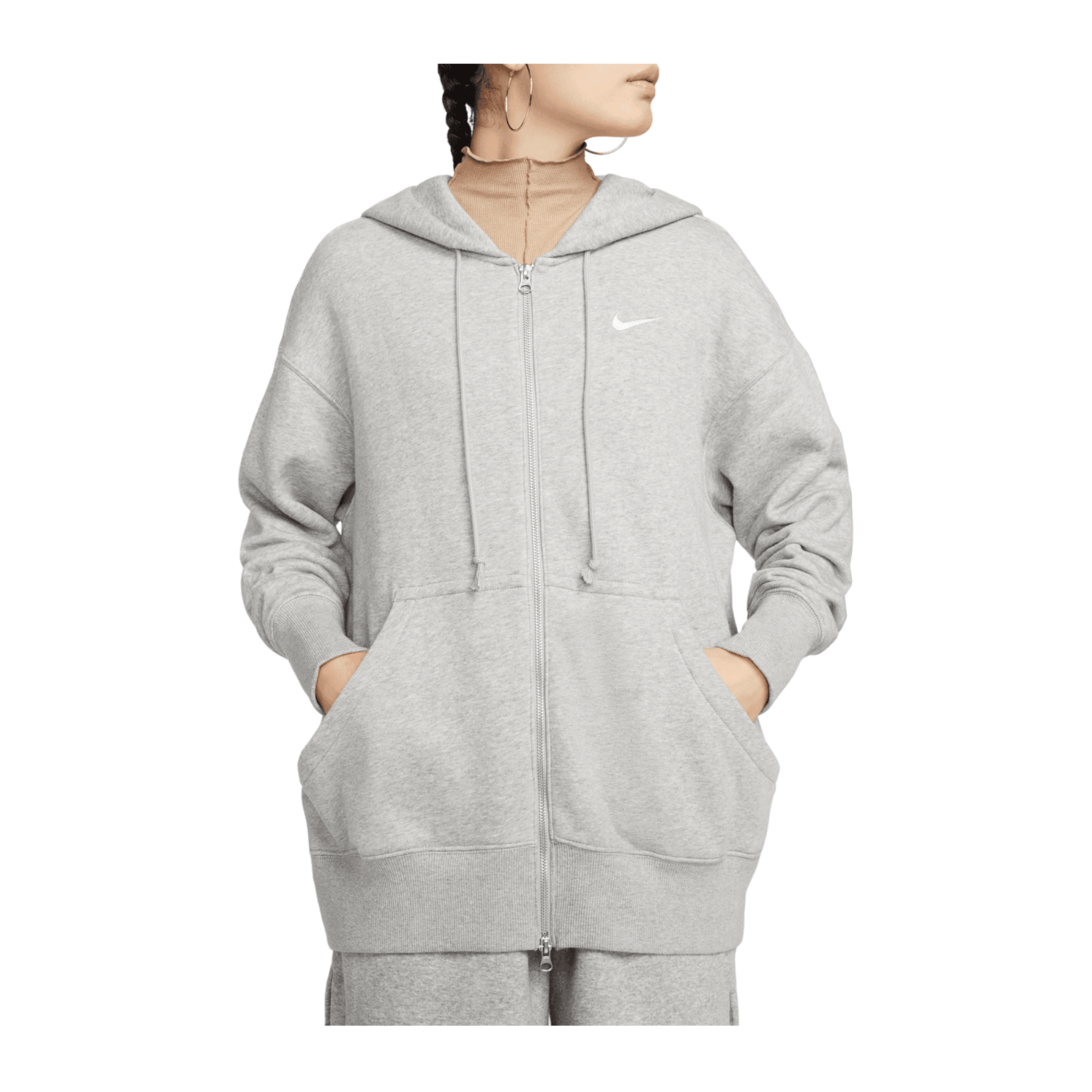 Nike Phoenix Fleece Oversized Jacke Damen Grau F063