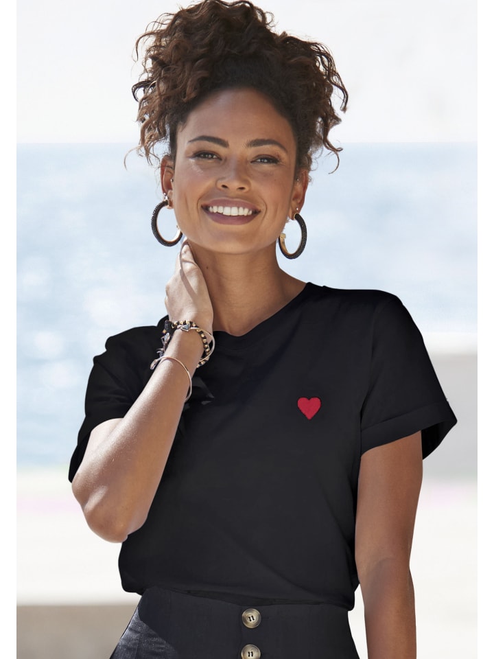 LASCANA T-Shirt in schwarz günstig kaufen