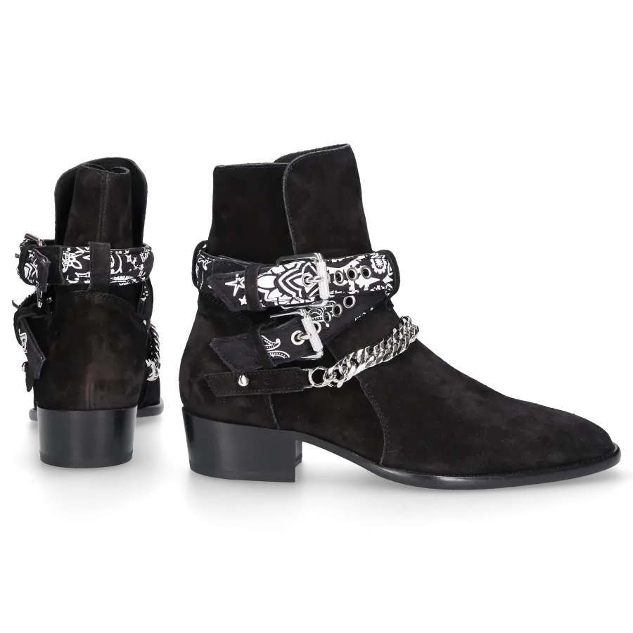Amiri - Stiefeletten BANDANA BOOT Veloursleder - schwarz
