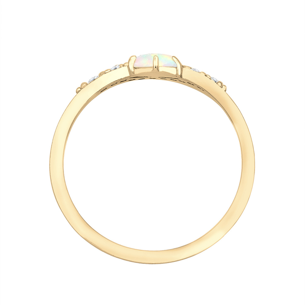 Elli Elli Bague Femme Précieuse Vintage avec Opale de Marquise Zircone en Argent Sterl Bague