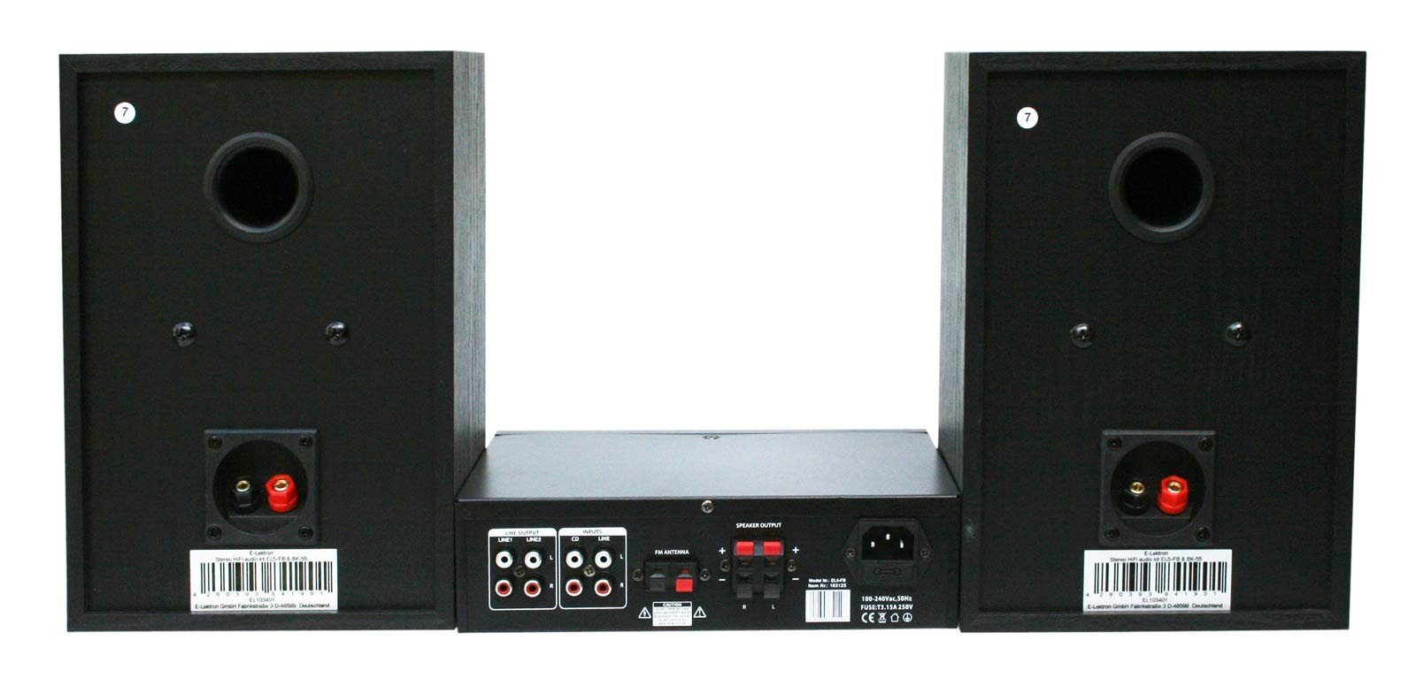 E-Lektron EL5-FB+BK-55 Stereoanlage (FM-Tuner, 35,00 W, FM-Radio, USB/SD Media-Player, Bluetooth-Empfänger, Fernbedienung, Kopfhörerbuchse, Karaoke-Funktion)