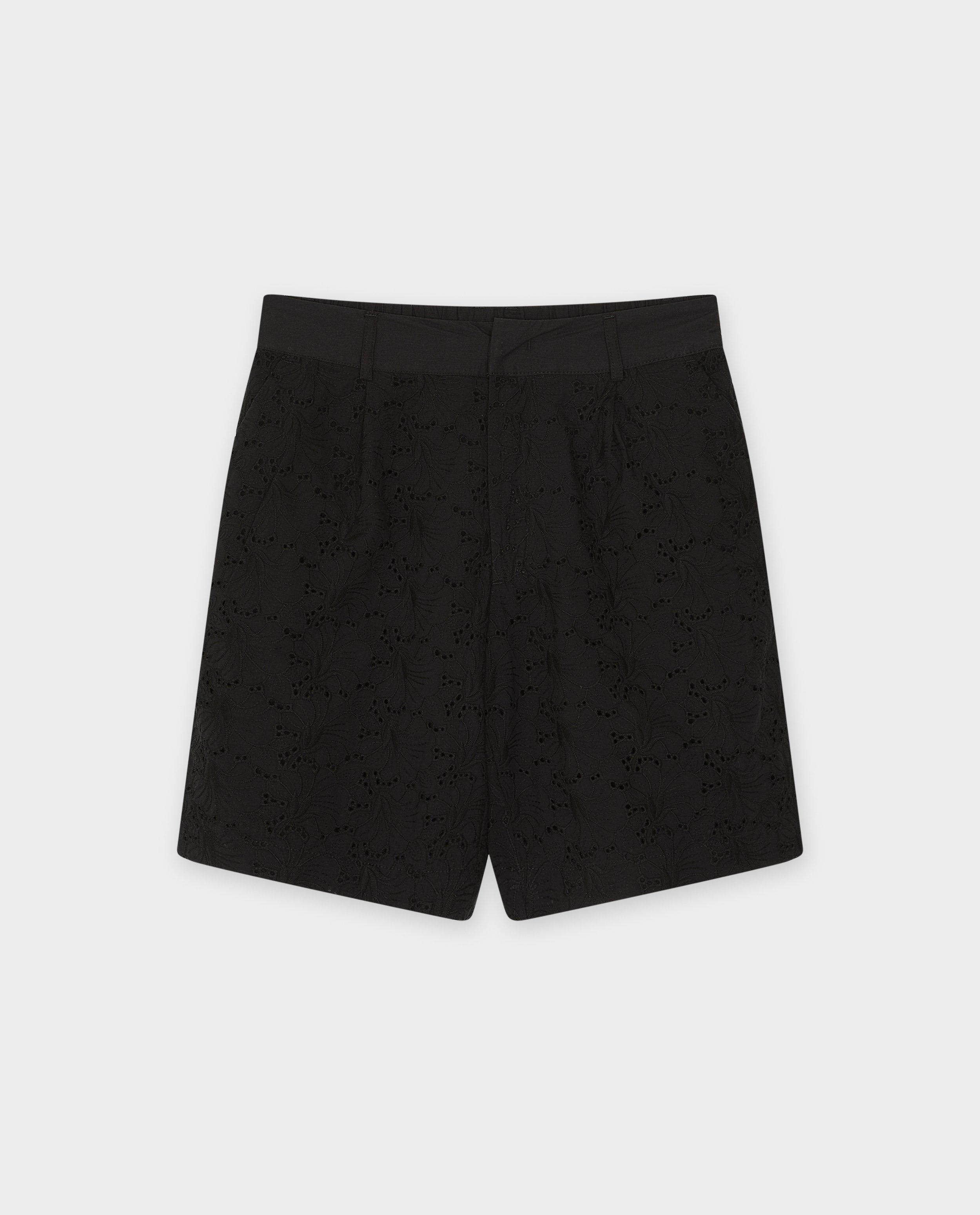 Sora rövidnadrág fekete broderie anglaise-el