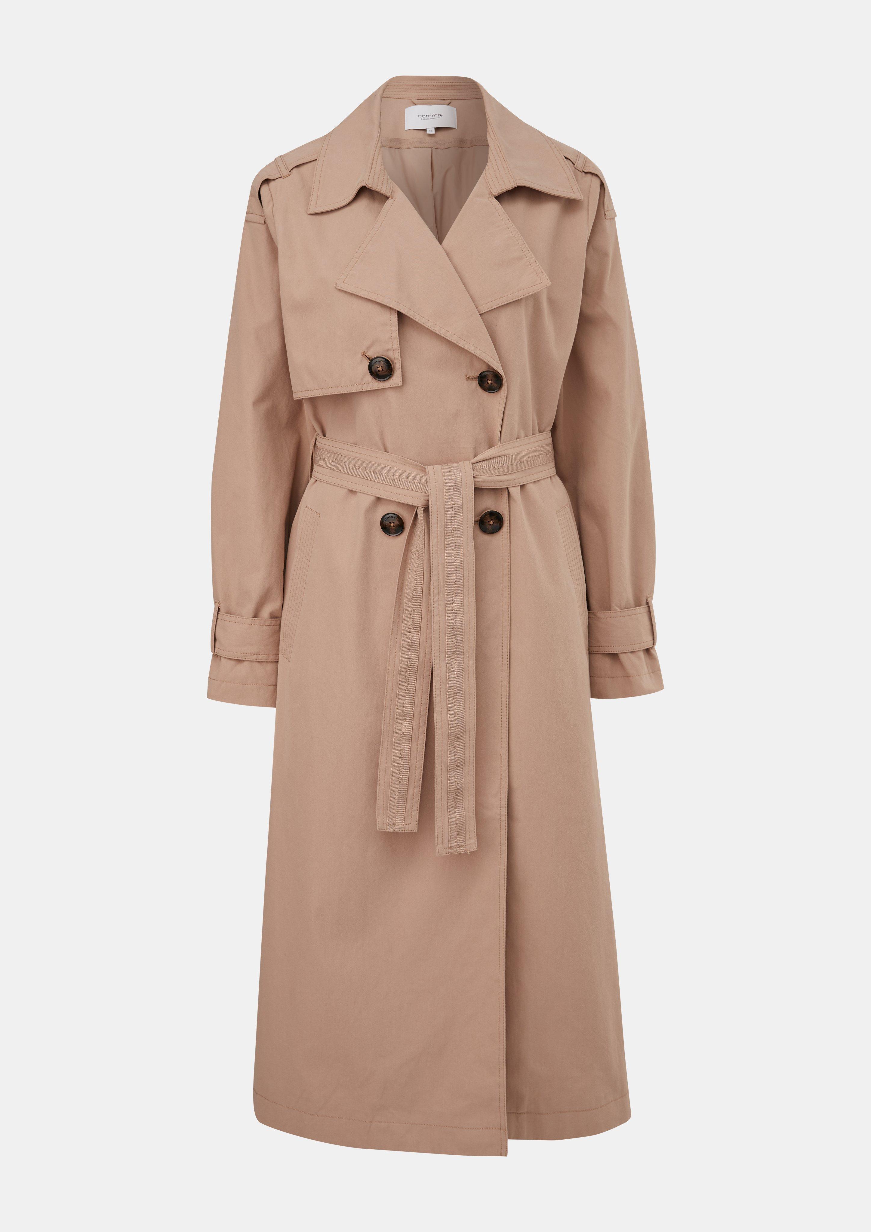 Trenchcoat mit Bindegürtel - sandstein