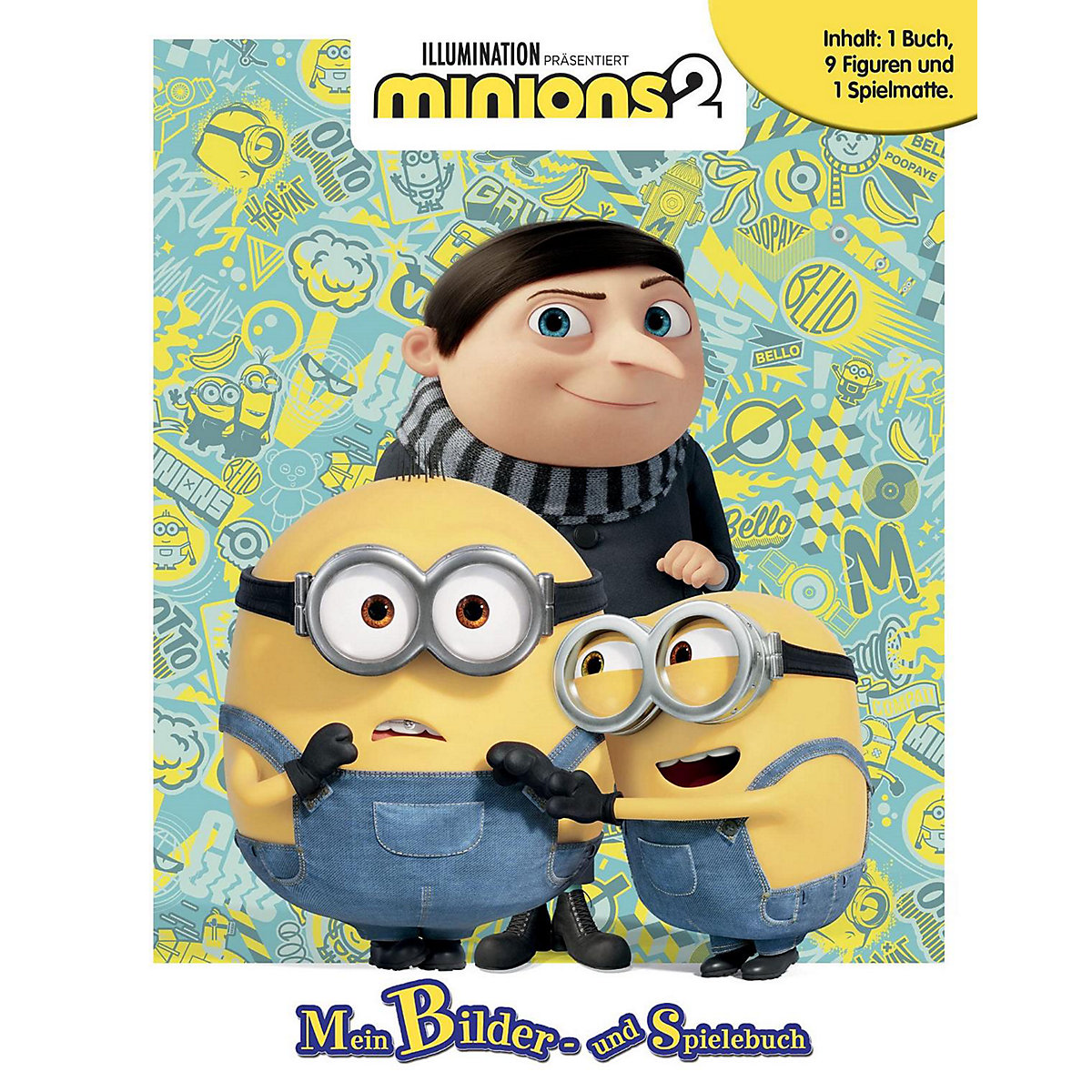 Minions 2, Spielbuch + 8-10 Spielfiguren + Spielmatte