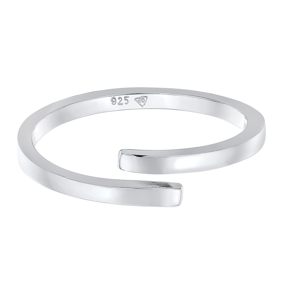 Elli Elli Bague Femmes enroulement ouvert géo tendance en argent sterling 925 Bague
