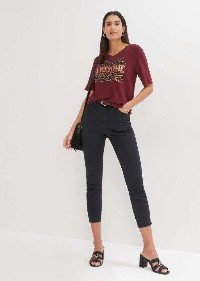 T-Shirt mit Glitzerprint
