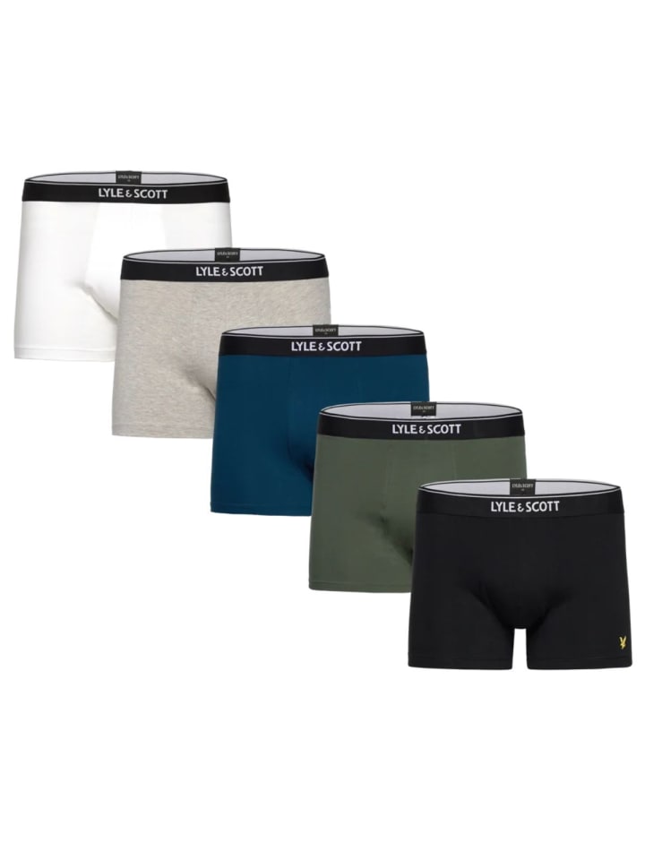 Lyle & Scott Trunks 5-Er Set in Schwarz/Khaki/Weiß/Dunkelblau/Meliertes Grau günstig kaufen