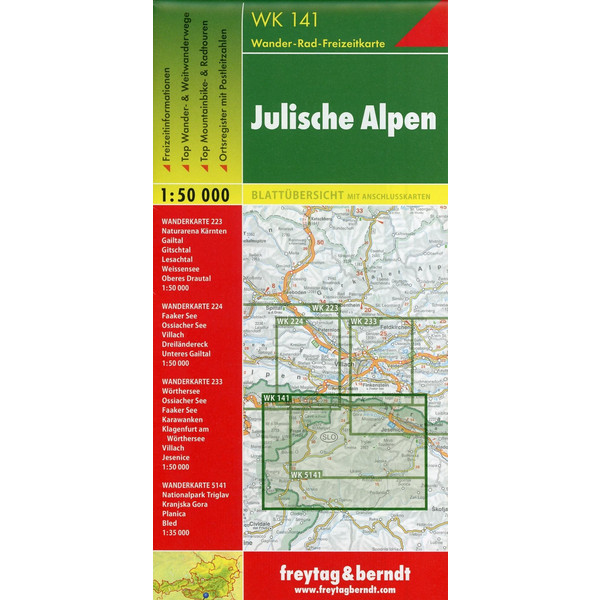 Julische Alpen 1 : 50 000. WK 141 - Straßenkarte