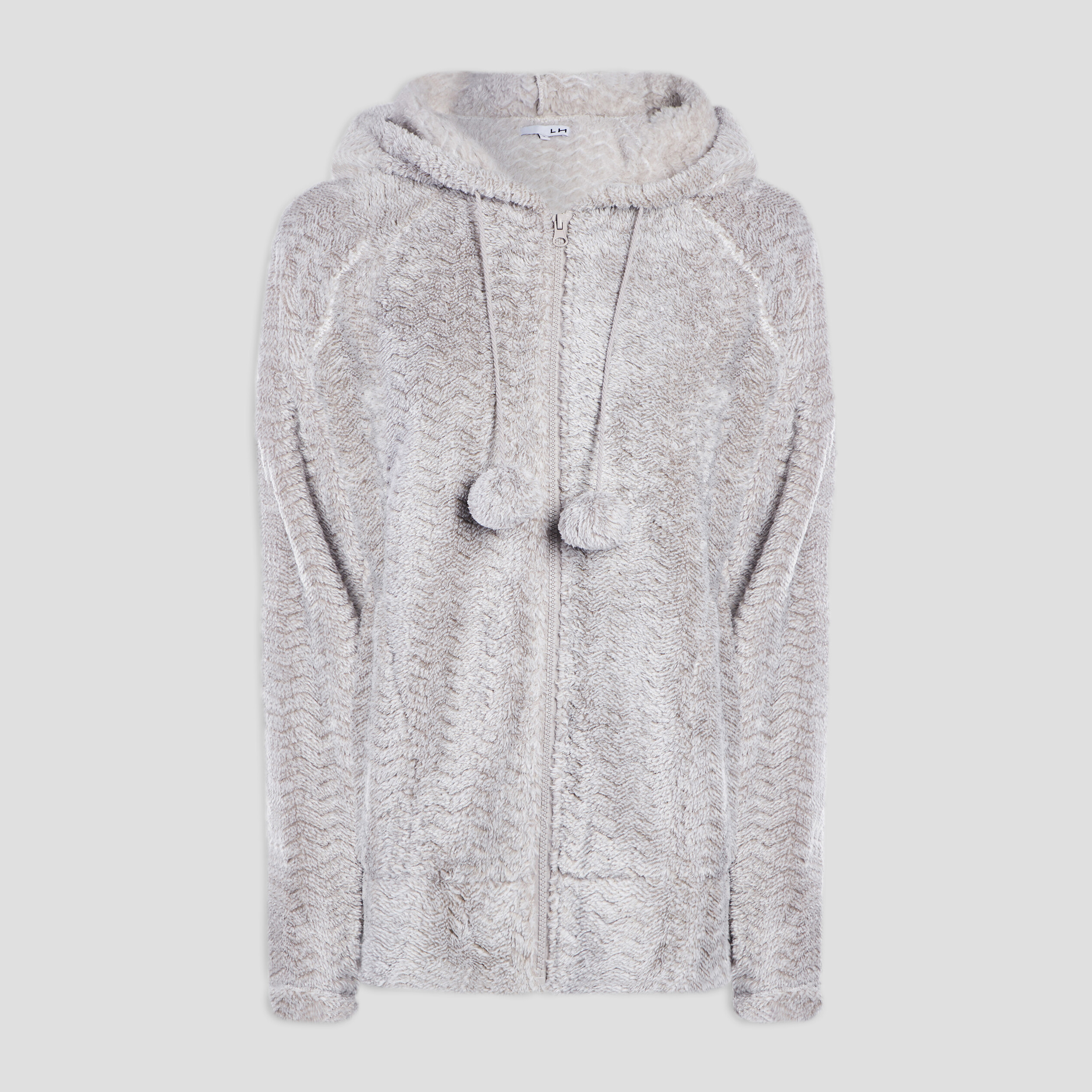 Veste de pyjama plaid à capuche gris femme | La Halle