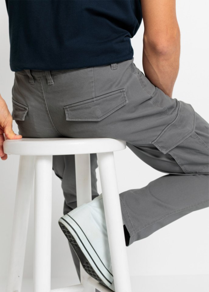 Slim Fit Stretch-Cargohose, Straight