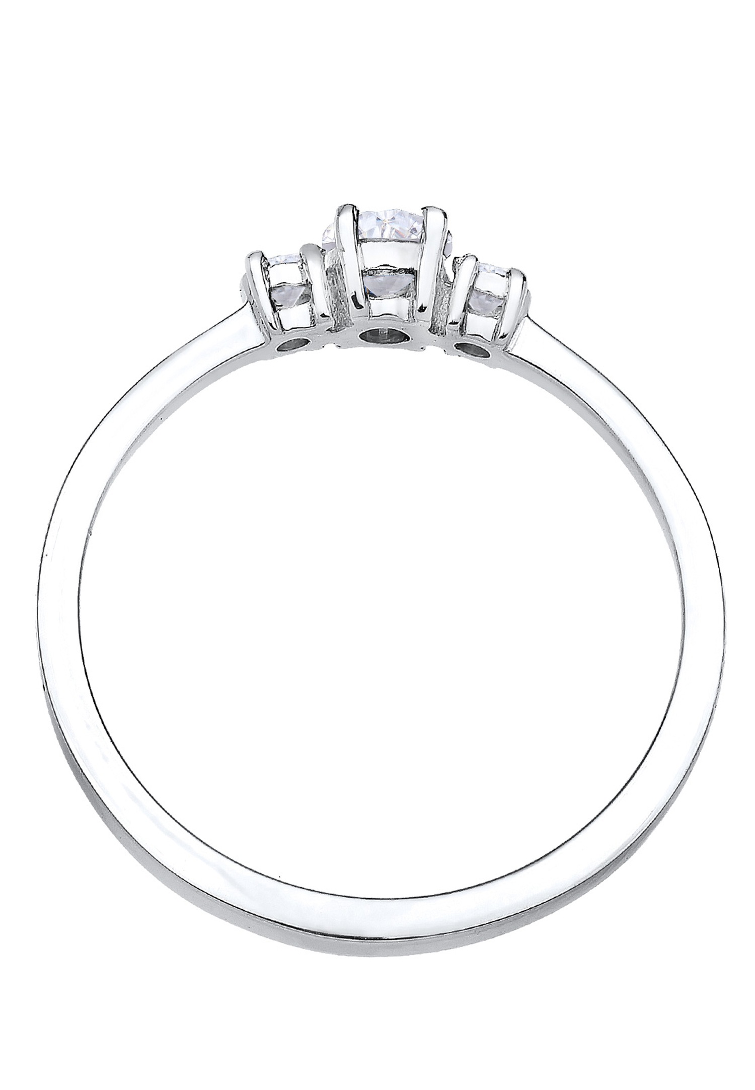 Anillo de compromiso Elli con cristales de circonita cúbica, plata de ley 925