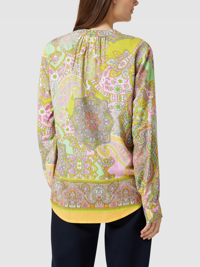 Bluse mit Tunikakragen Modell 'Anneliese' in rosa