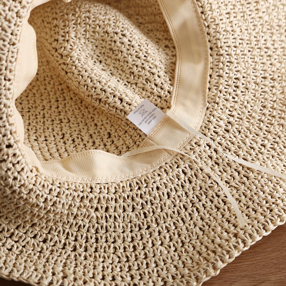 Opspring Strohhut Strohhut Damen Sonnenhut Atmungsaktiv Sommerhut Sonnencreme Anglerhut