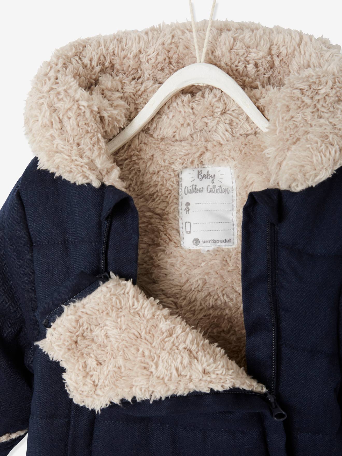 Vertbaudet Baby Winter-Overall aus Flanell mit Recycling-Polyester - nachtblau
