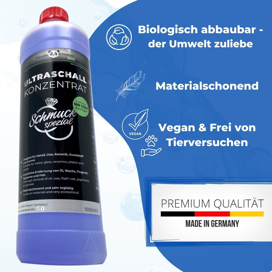 PandaCleaner Ultraschallreiniger - Schmuck-Reinigungsmittel - Für Ultraschallbad Reinigungskonzentrat (1-St. 1l)