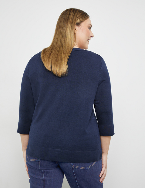 3/4 Arm Pullover mit Seitenschlitzen