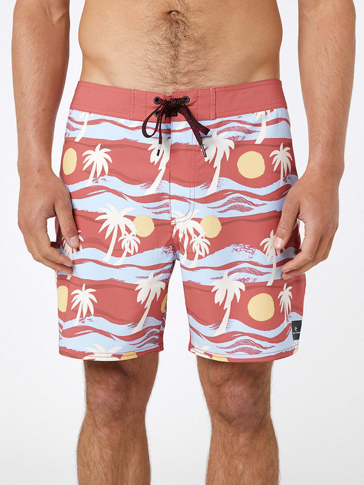 Rip Curl Badeshorts in Rot/ Hellblau günstig kaufen