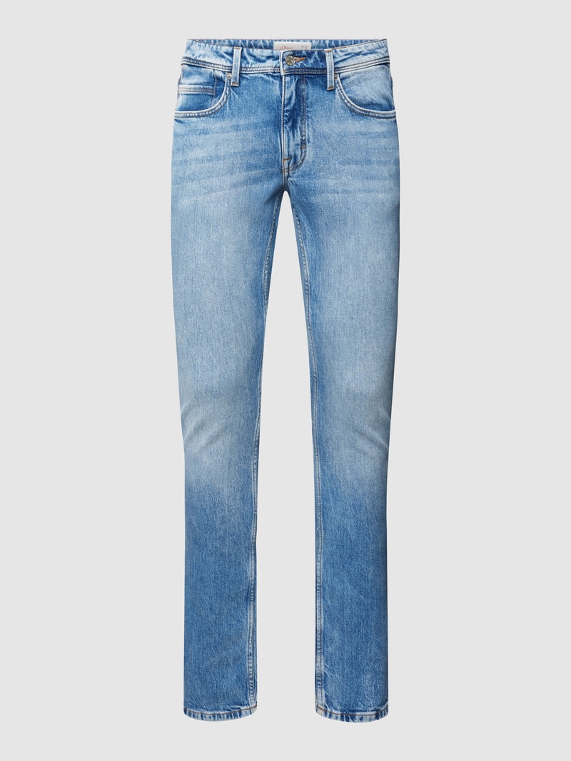 Tapered Fit Jeans mit Stretch-Anteil in hellblau