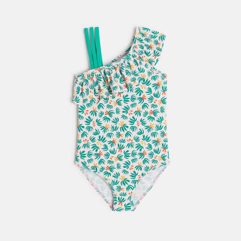 Maillot de bain fille 1 pièce à imprimés plantes rose Catimini