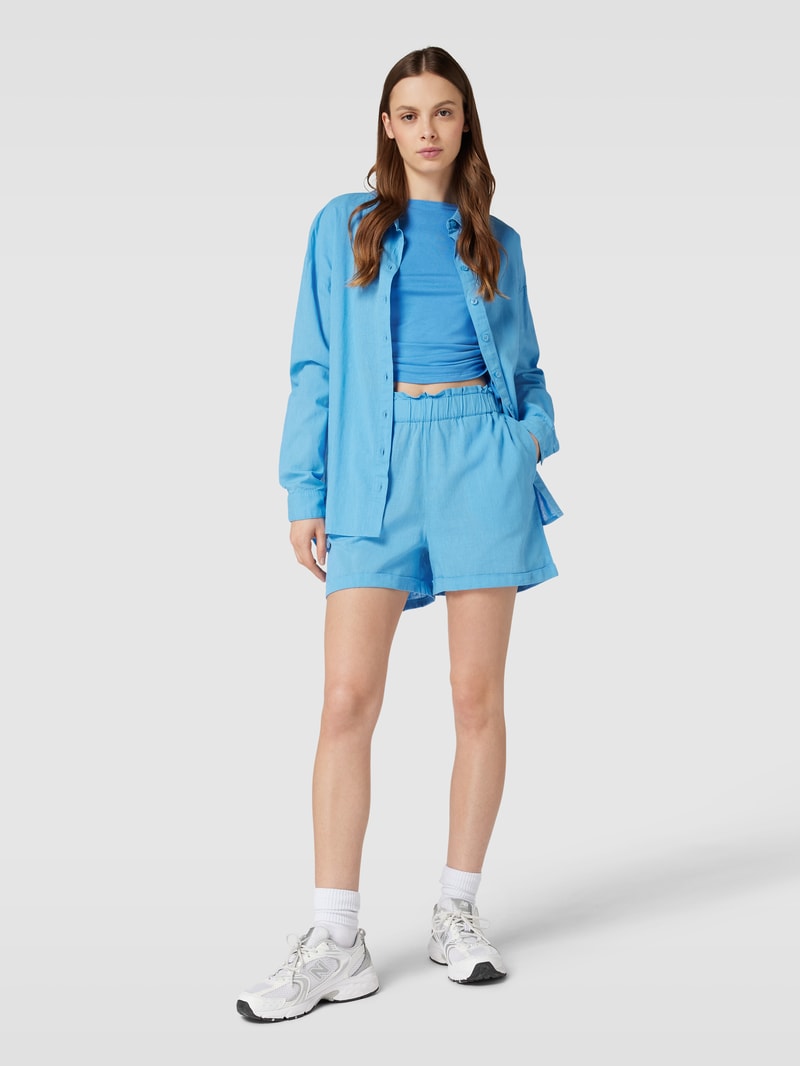 Shorts mit elastischem Bund Modell 'MOYA' in bleu