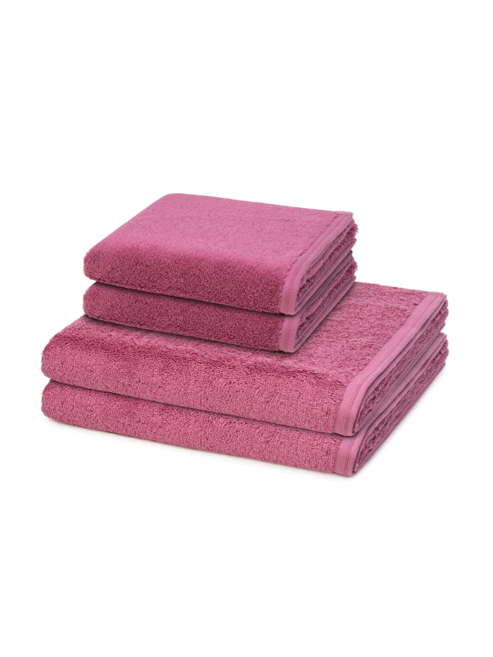 Vossen 2 X Handtuch 2 X Duschtuch im Set Vegan Life in Blackberry günstig kaufen 4