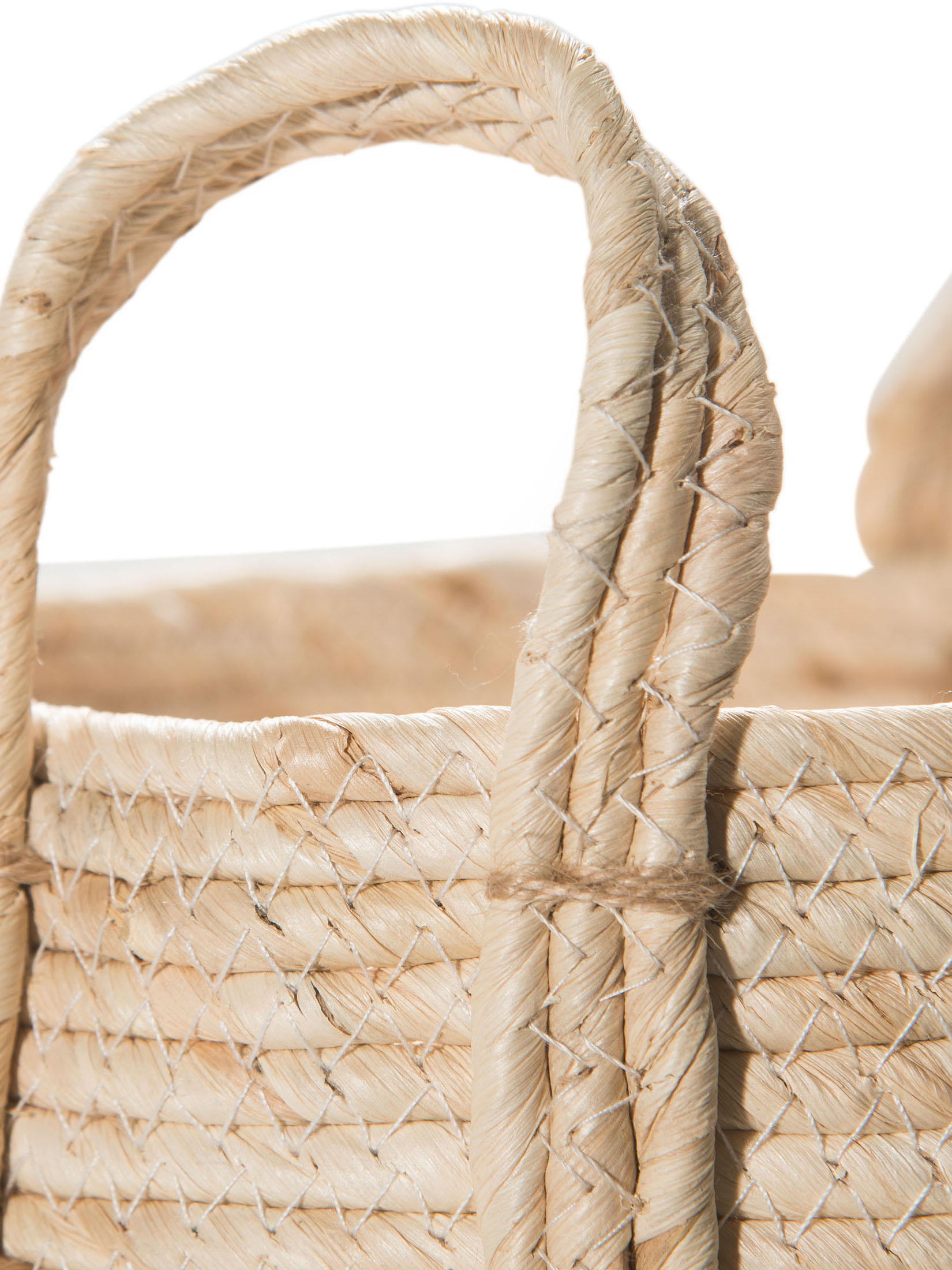 Basket Baggy Korb, Weiss/Natur