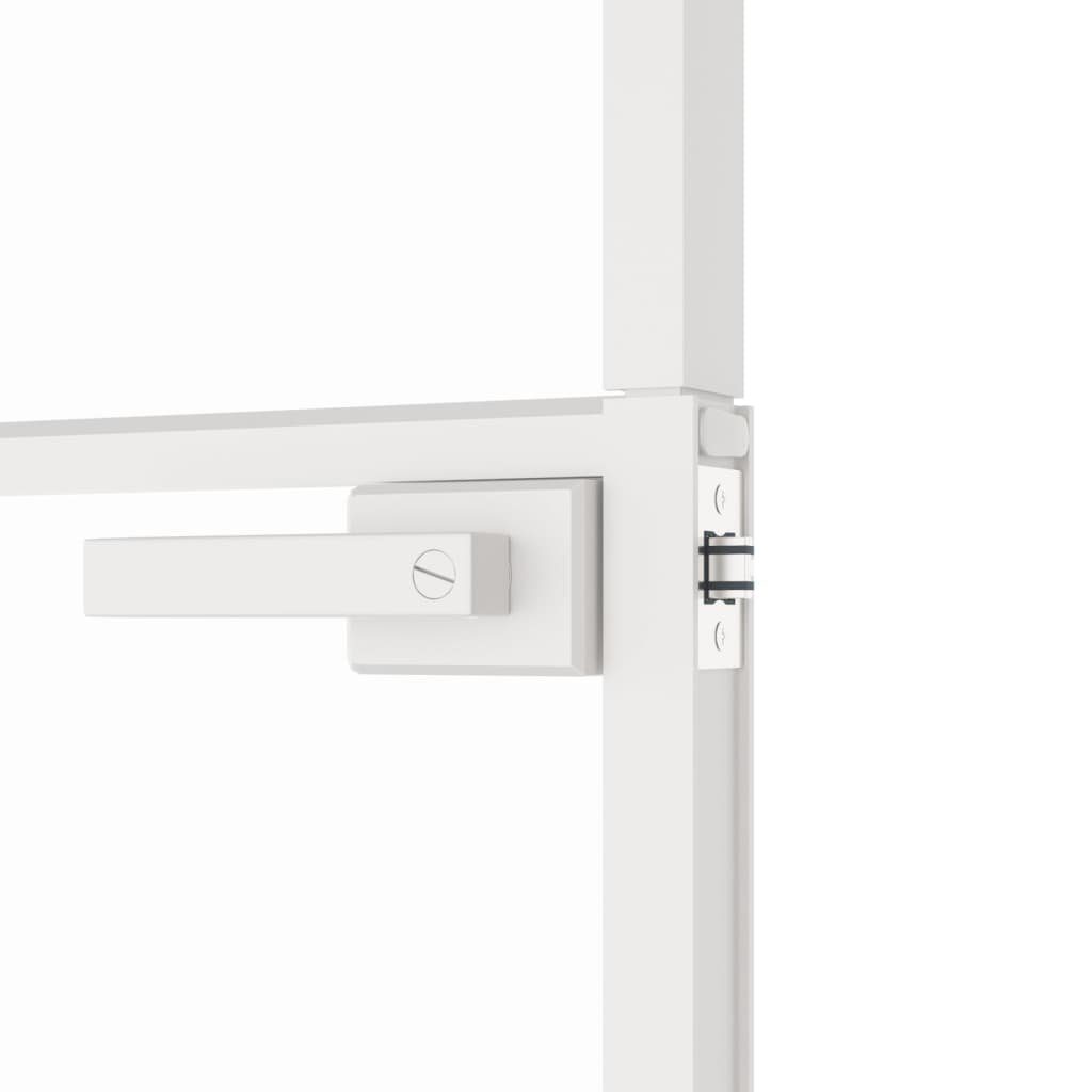 vidaXL Haustür Innentür Weiß 93x201,5 cm Hartglas & Aluminium Schlank (1-St)