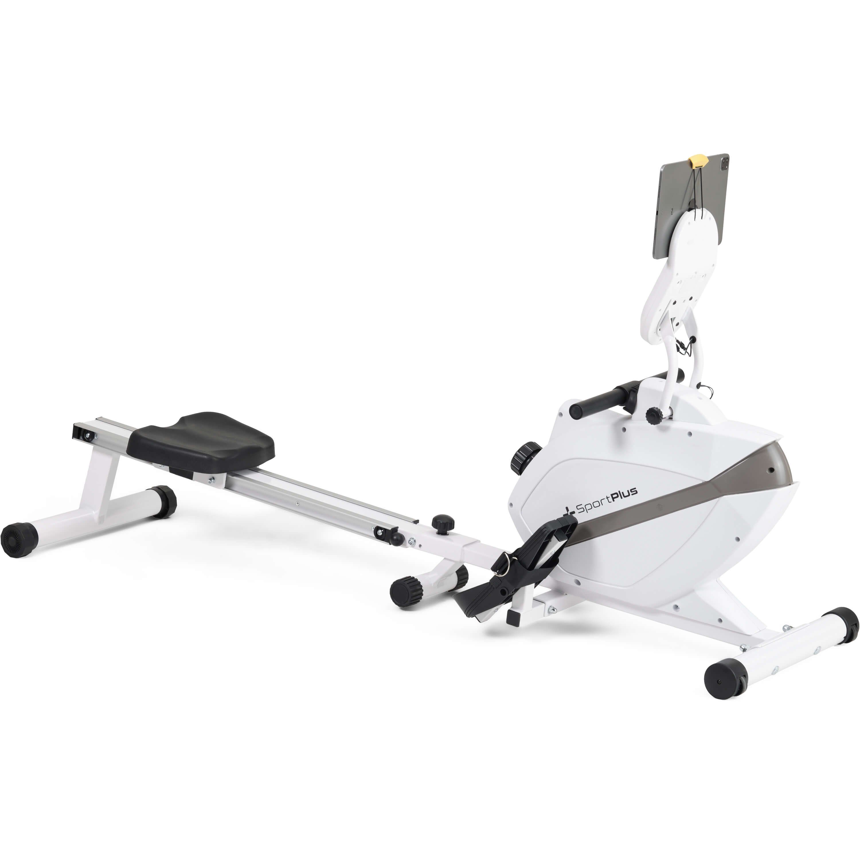 SportPlus Rudergerät SP-MR-1200-W-iE, Rudergerät, App Kompatibilität, klappbar, Magnet, 8 Widerstandsstufen