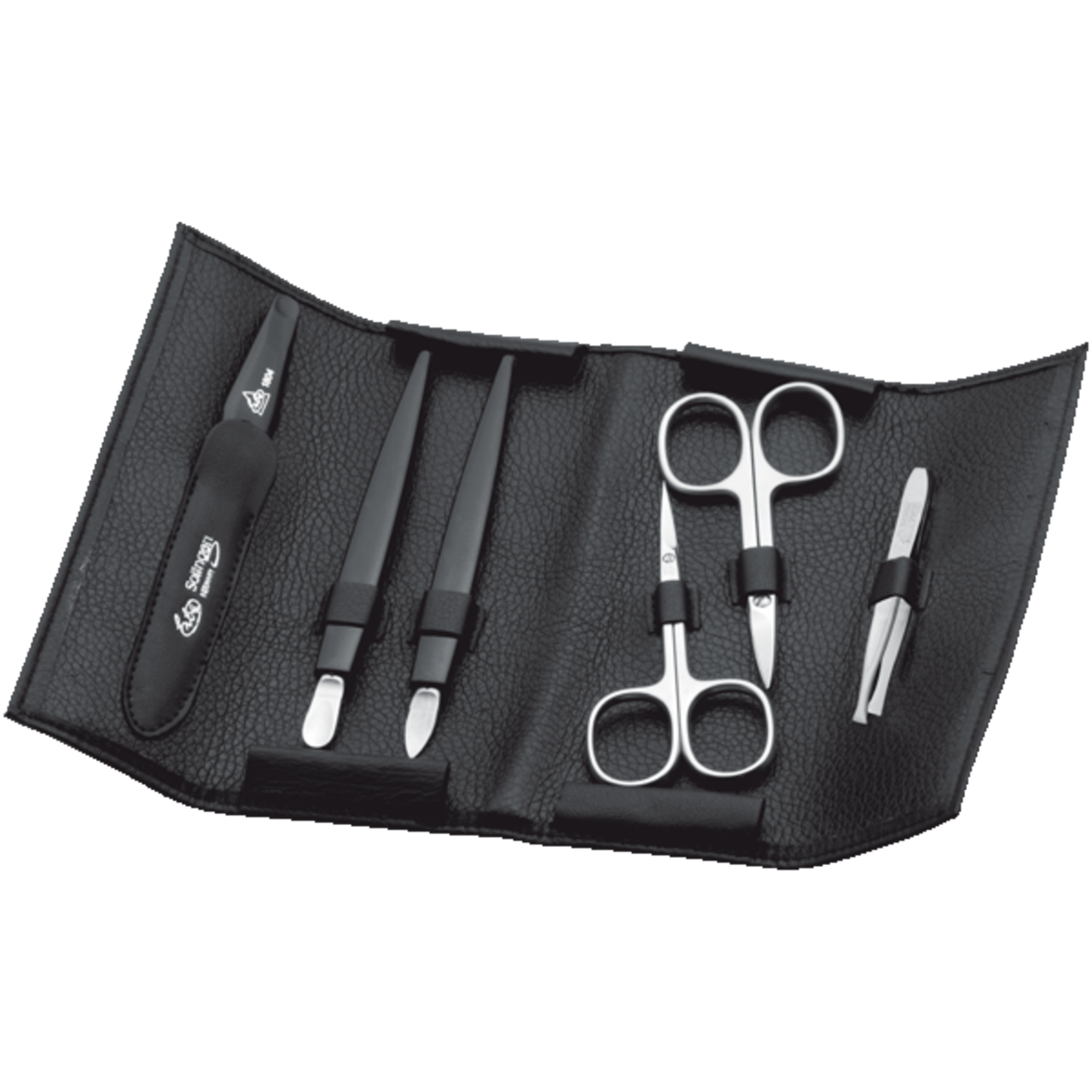 Maniküre-Wickel-Etui Nappa. vernickelt