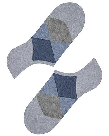 Burlington, Sneakersocken, Bio Baumwolle, blau-grau gemustert