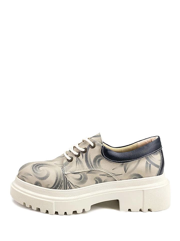 Goby Schnürschuhe in Beige/ Dunkelblau günstig kaufen 36
