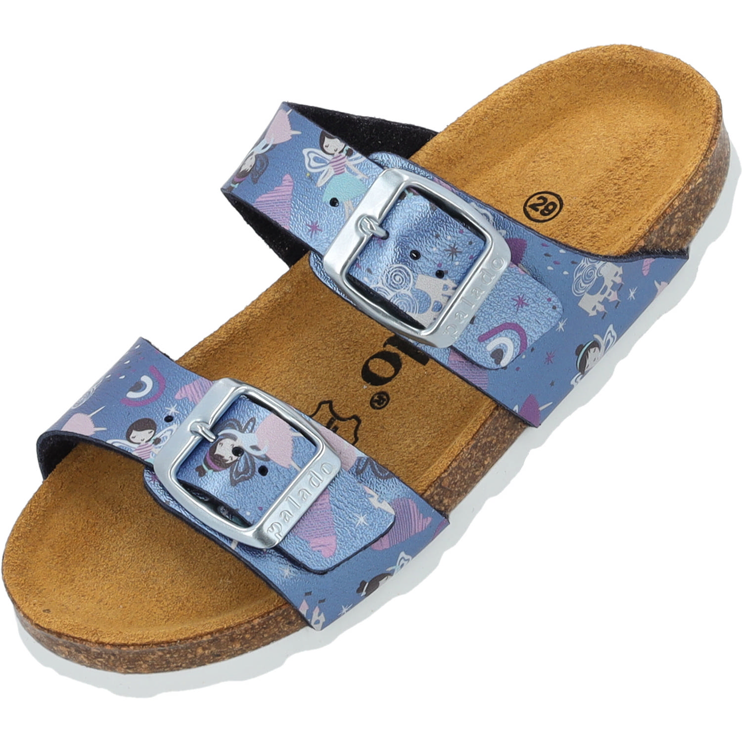 Palado Kids Samos G Print, Pantoletten, Kinder, Blau Metallic Fairy