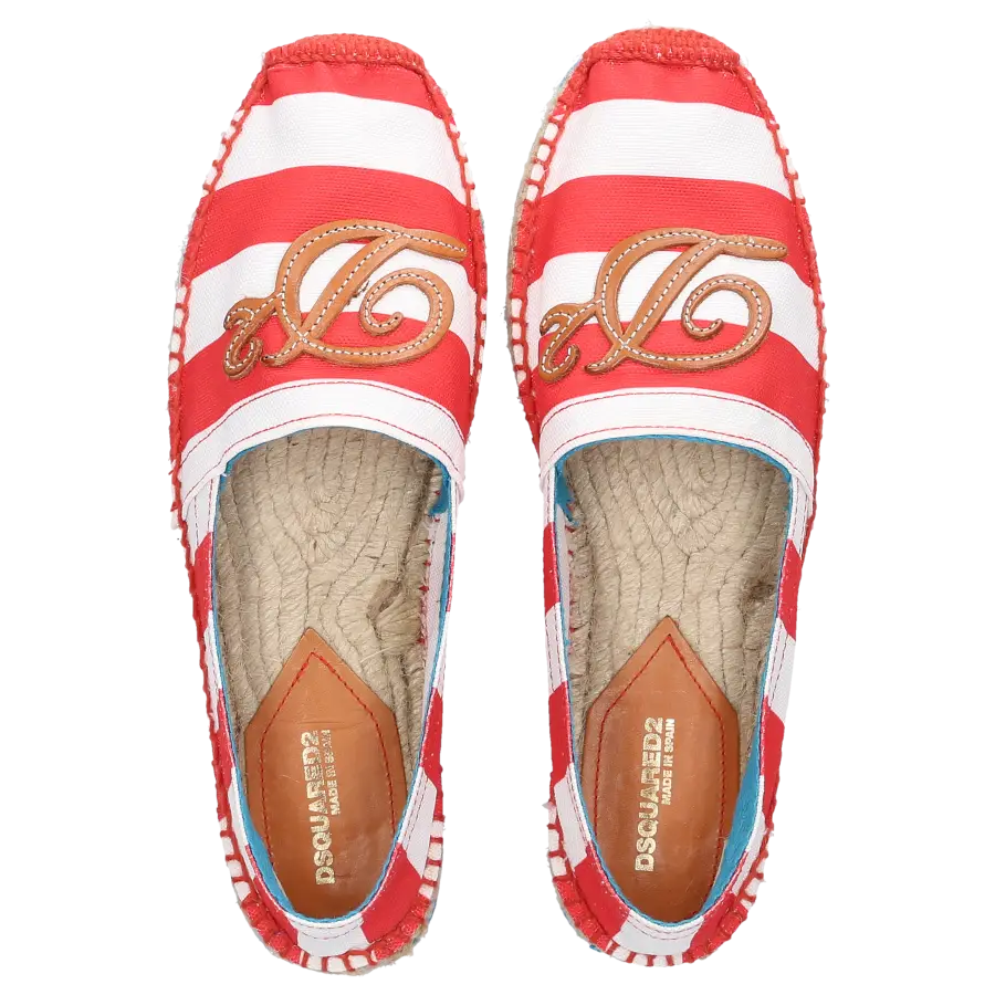 Dsquared2 - Espadrilles Textil Streifen rot weiß - rot