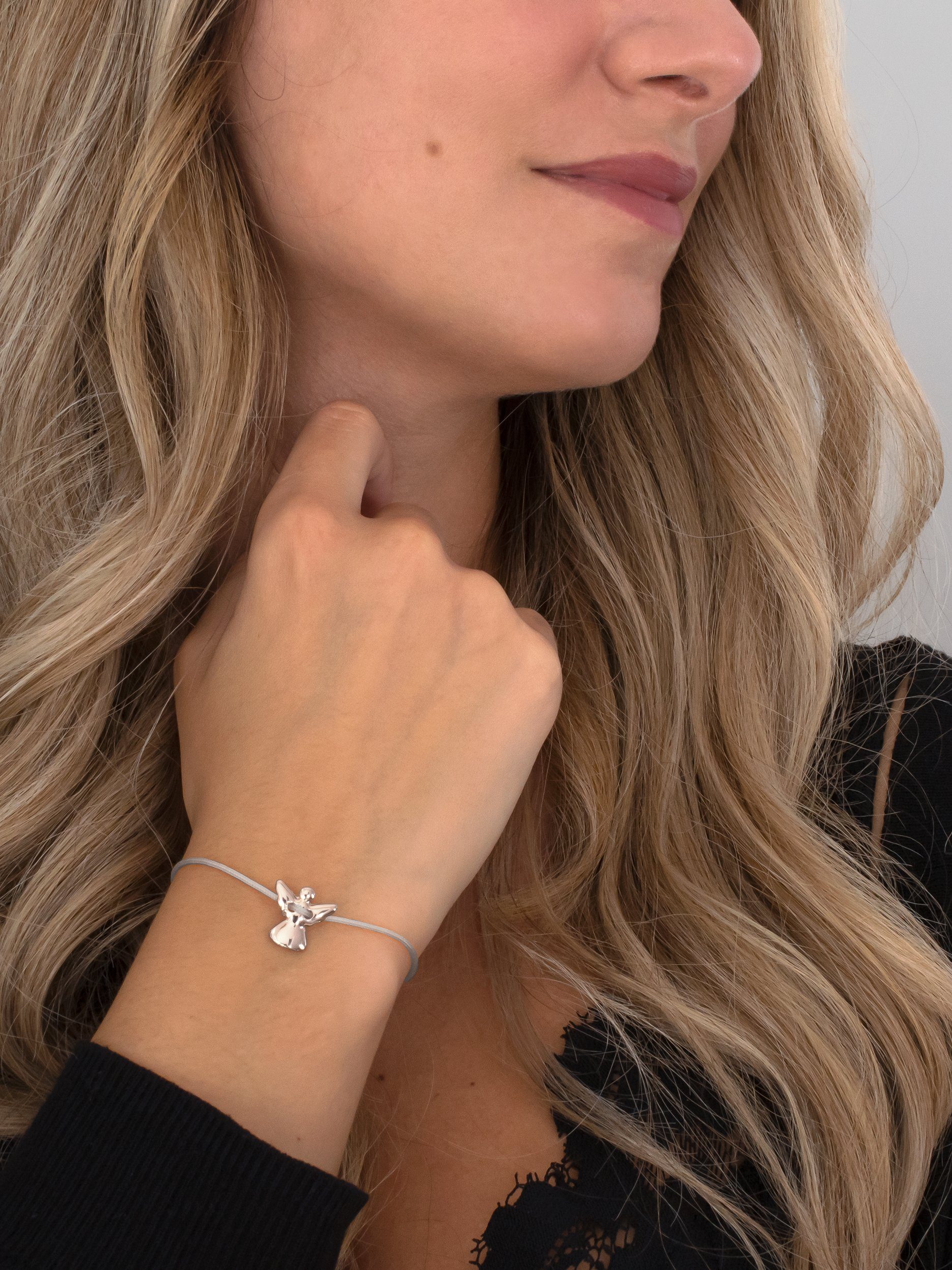 VIASOUL Armband Kleiner Schutzengel I Engel Armkette für Mädchen, stahlender Glanz