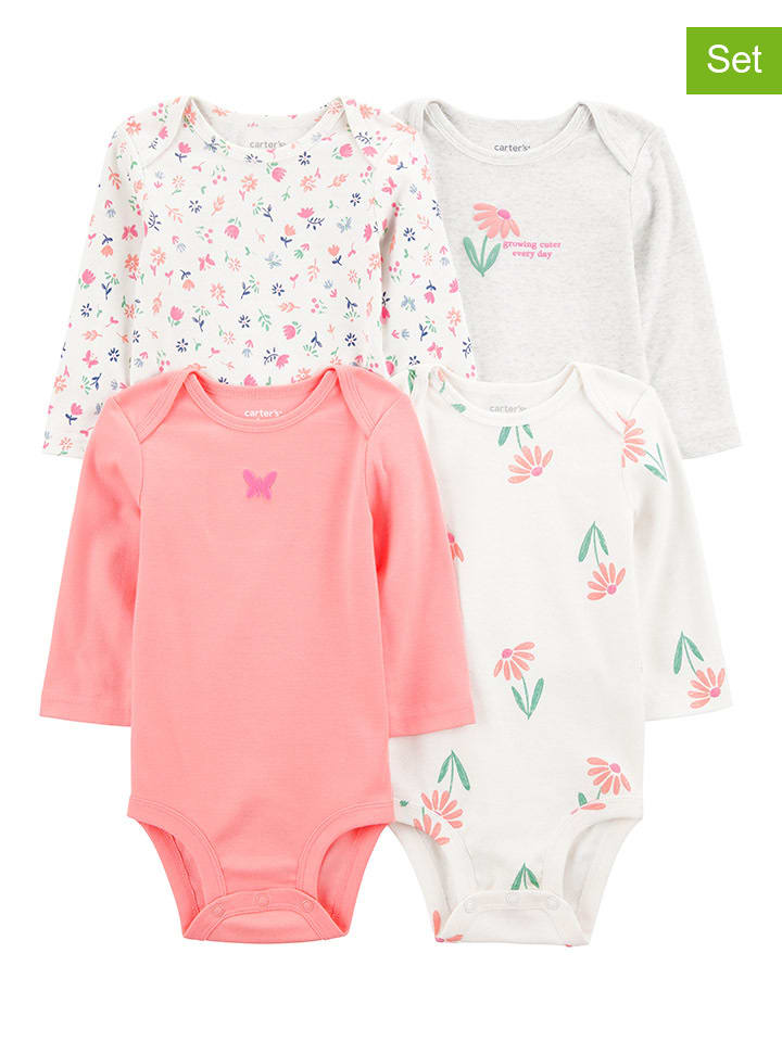 carter's 4er-Set: Bodys in Weiß/ Rosa günstig kaufen