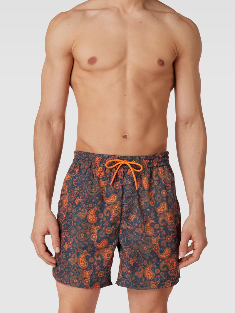 Badehose mit Allover-Muster in orange