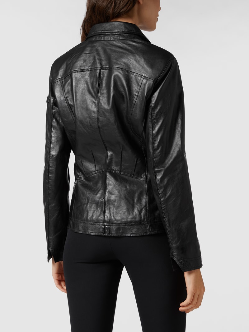 Blazer aus Lammnappa in schwarz