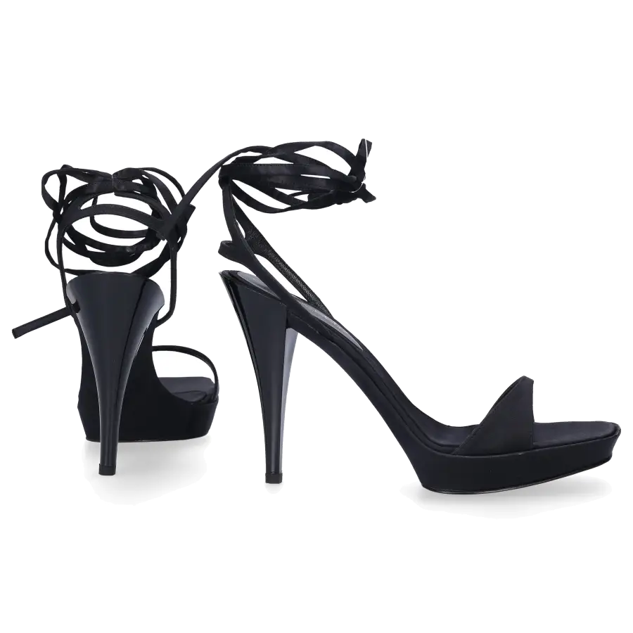 Gianvito Rossi - Sandalen GA3350 Veloursleder Zierriemen schwarz - schwarz