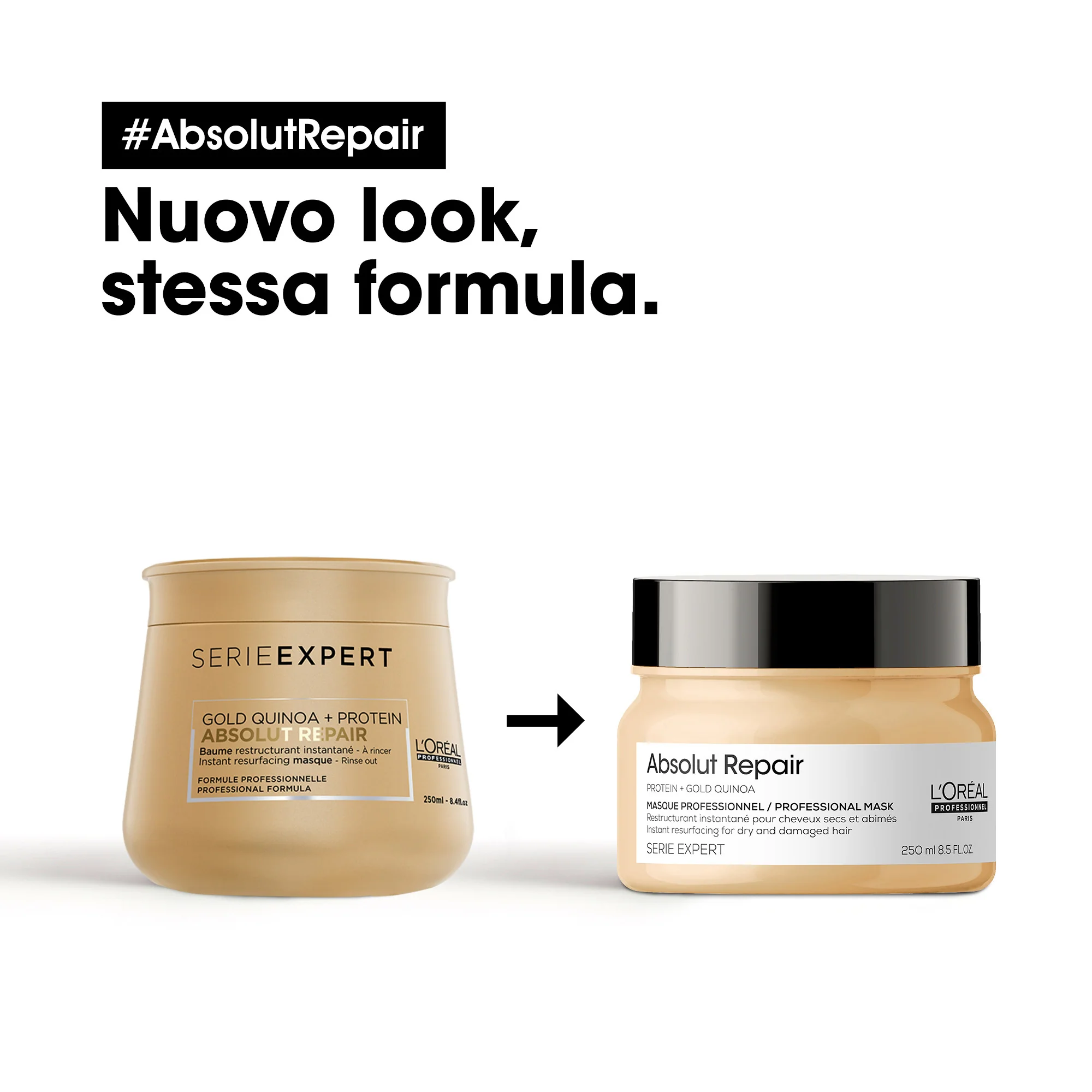 SERIA EXPERT Noua mască Absolut Repair - Mască reparatoare pentru păr, Mască hrănitoare pentru păr