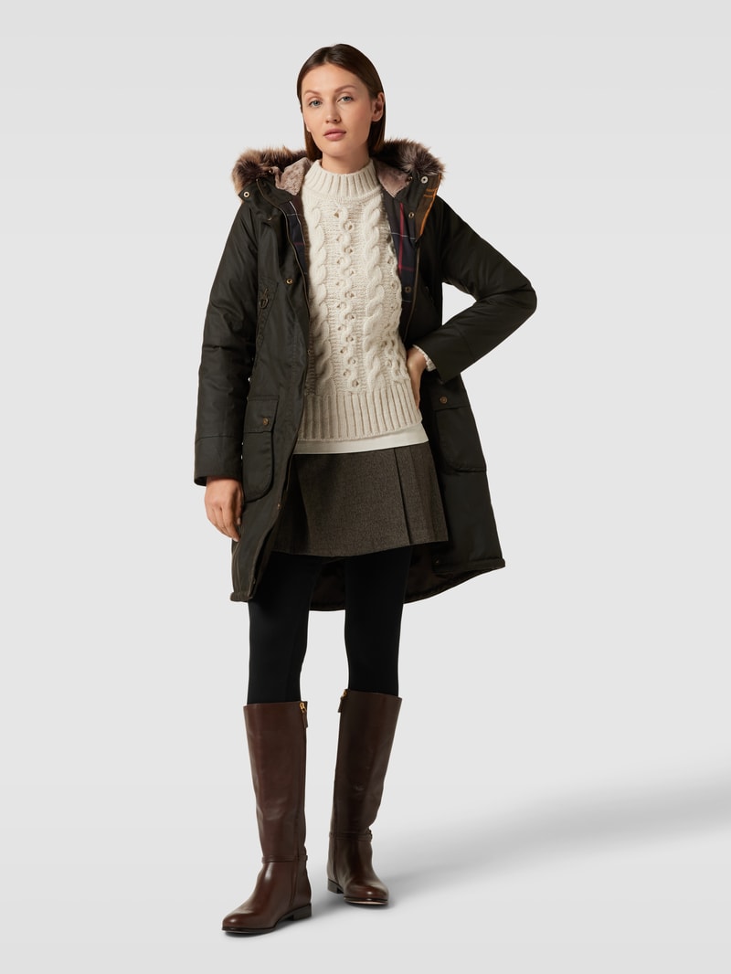 Parka mit Pattentaschen Modell 'STAVIA' in olivgrün