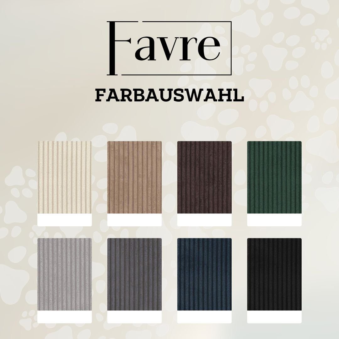 FAVRE Tierbett Soft Stripe Hundebett, Katzenbett, Farb- und Größenwahl, 100&% Polyester