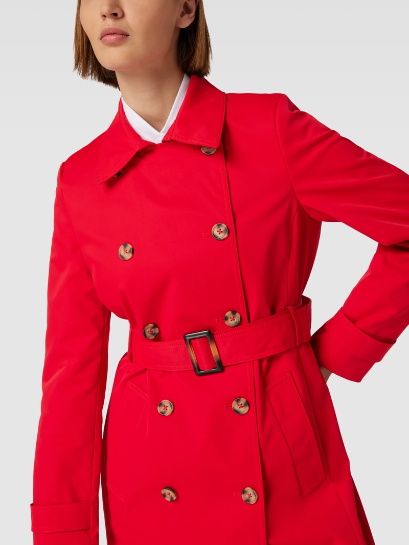 Trenchcoat mit doppelreihiger Knopfleiste in rot