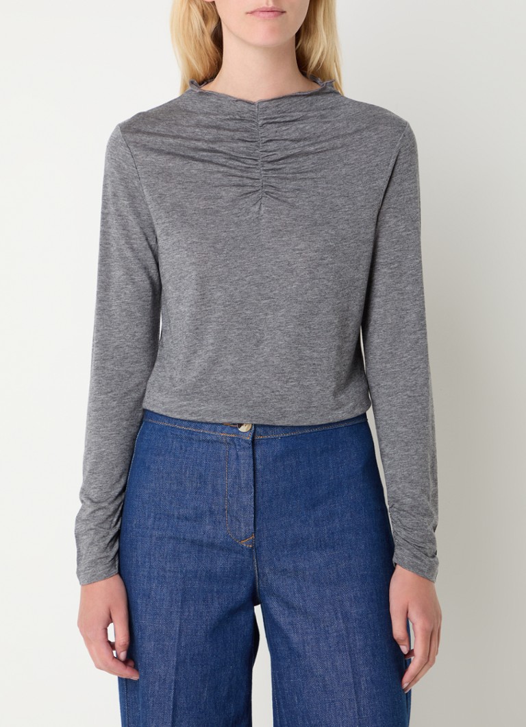 LKBennett Laurie top in wool blend with pleat detail