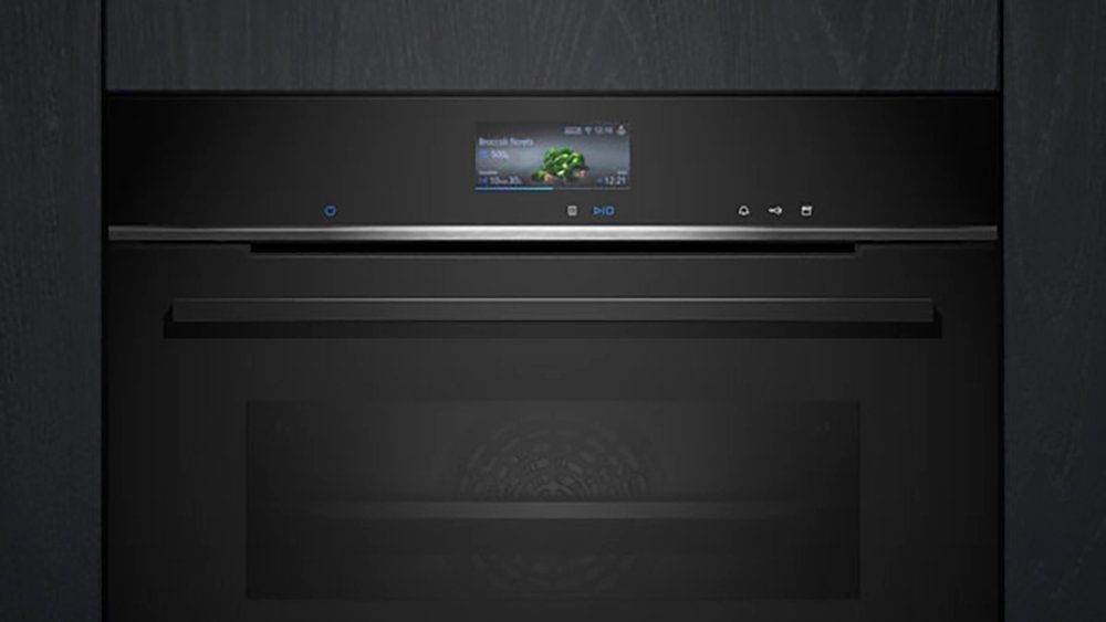 SIEMENS Dampfbackofen iQ700 HS736G3B1, mit Teleskopauszug nachrüstbar, ecoClean