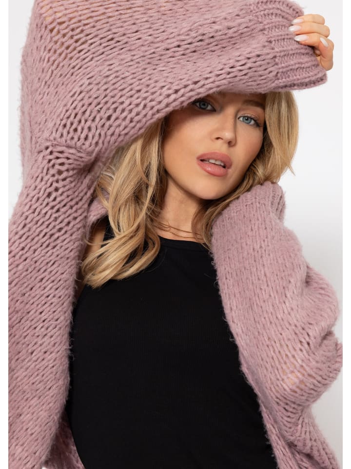 SASSYCLASSY Oversize Strick-Cardigan in Altrosa günstig kaufen