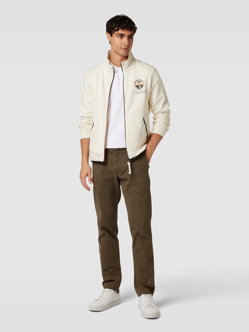 Sweatjacke mit Stehkragen in offwhite