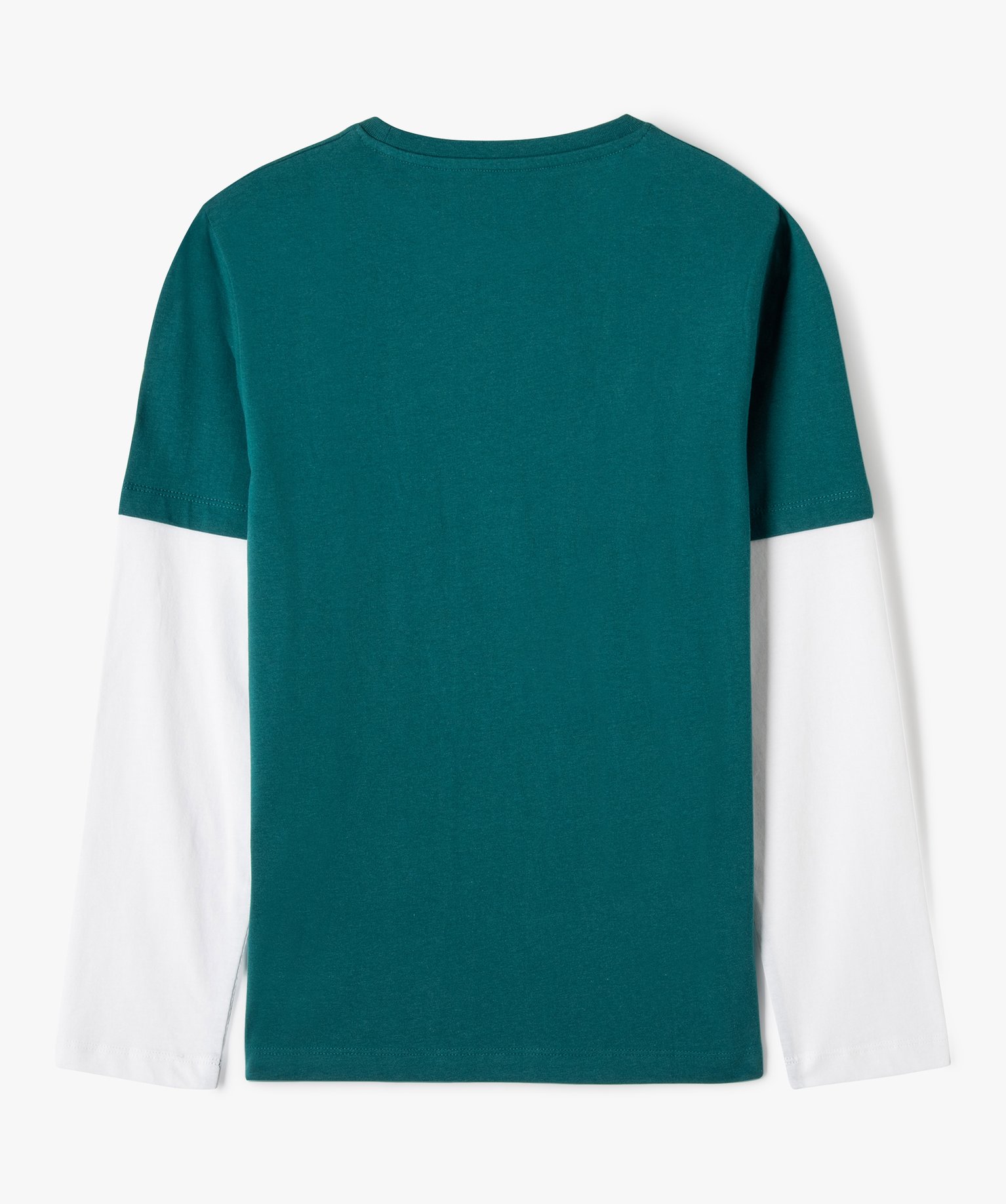Tee-shirt à manches longues effet 2 en 1 Garçon vert | GEMO
