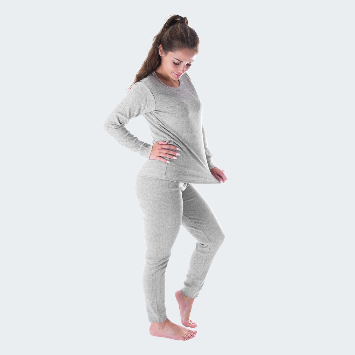 Black Snake Grey Damen Thermounterwäsche Set